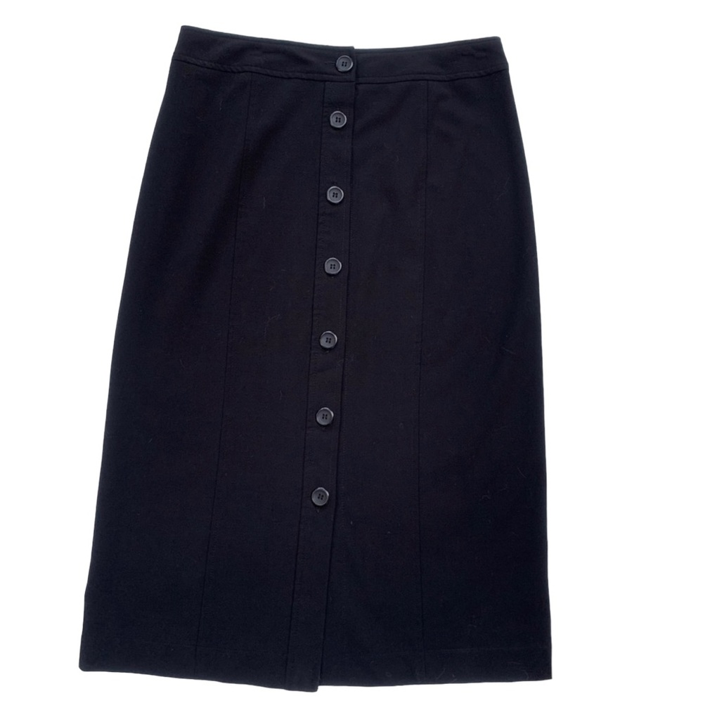 Kim Rogers Black Button Front Maxi Skirt Size 10P